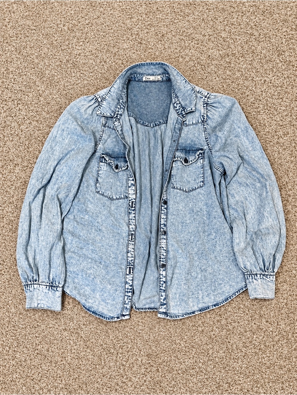 80’s-inspired Acid Wash Denim Blouse